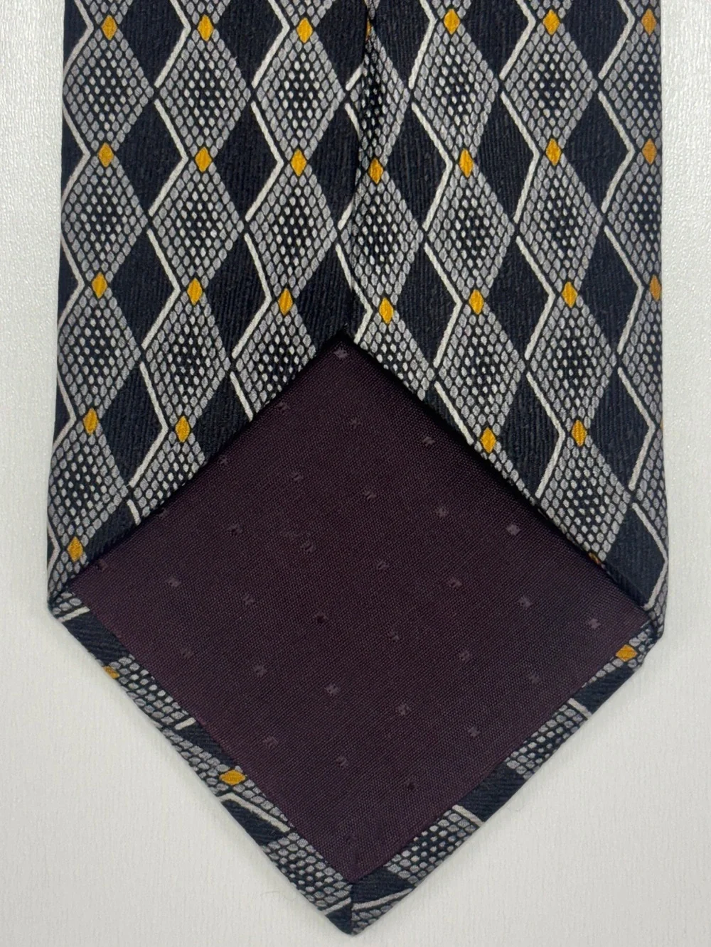 Vintage 90s Louis Feraud Silk Geometric Wide Tie Made in USA